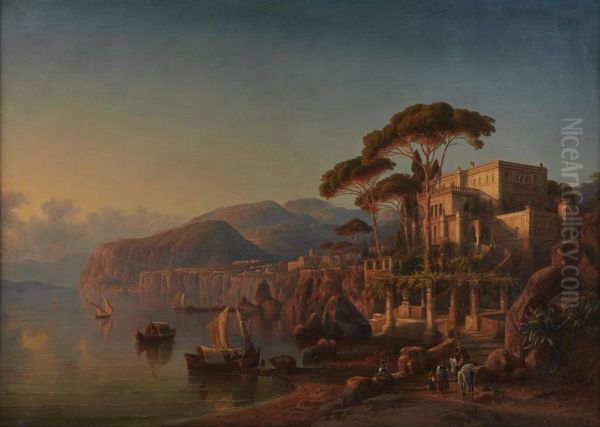 Bay of Ischia Oil Painting by Henry Jackel