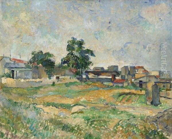 Landscape near Paris Oil Painting by Paul Cezanne