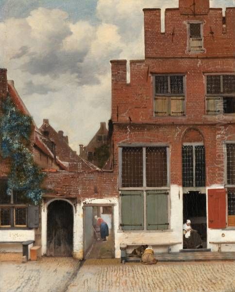 The Little Street Oil Painting by Johannes Vermeer