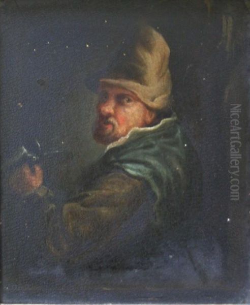 A Tavern Drinker Oil Painting by Adriaen Brouwer