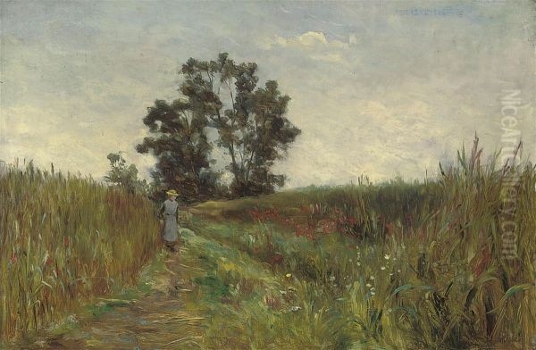 A Walk Through The Fields Oil Painting by Alexander Kellock Brown