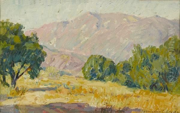 Meadow And Mountain Oil Painting by Benjamin Chambers Brown