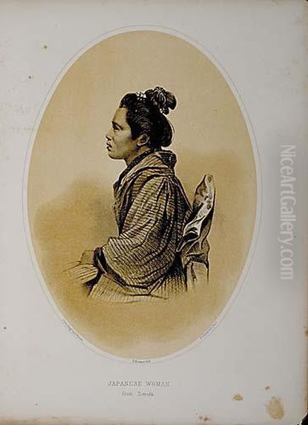 Japanese Woman From Simoda Rajah Of Jahore Singapore Ps Oil Painting by Eliphalet M. Ii Brown