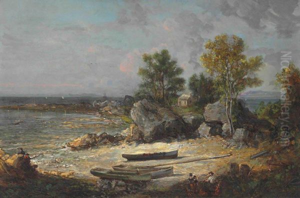 Oysterman's Hut Oil Painting by George Loring Brown