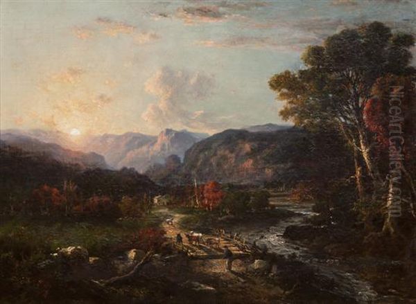 Sunrise, White Mountains, New Hampshire Oil Painting by George Loring Brown