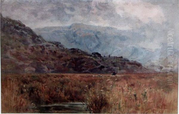 Italian Landscape With Shepherd And Flock Oil Painting by George Loring Brown