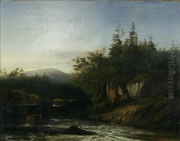 River Landscape Oil Painting by George Loring Brown