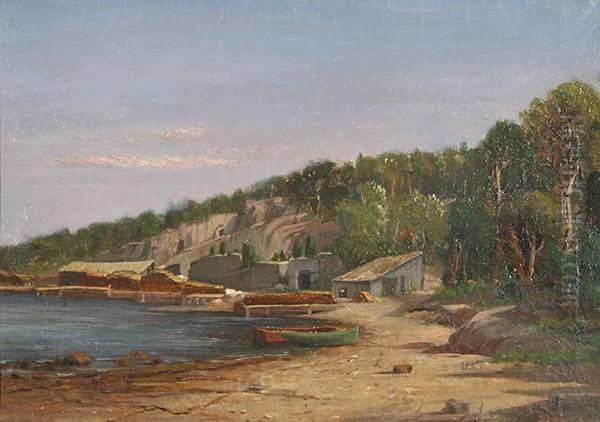 Cobb's Lumber Mill Oil Painting by George Loring Brown