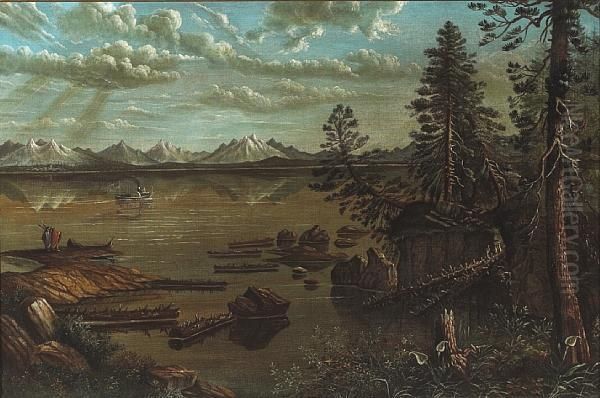 Lake Tahoe Oil Painting by Grafton Tyler Brown