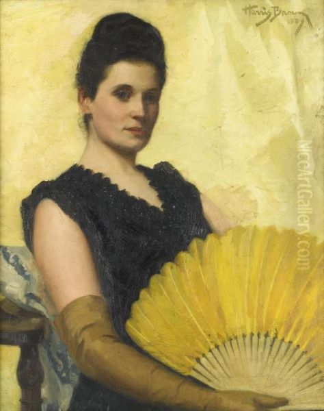 The Yellow Fan Oil Painting by Henry Harris Brown