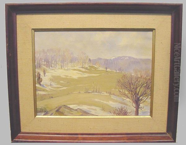 Winter Landscape Oil Painting by Horace Brown