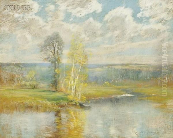 Early Autumn Marsh View Oil Painting by John Appleton Brown