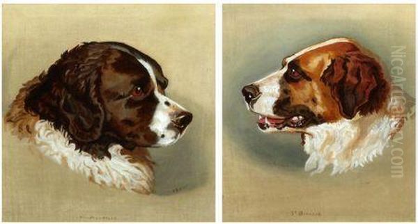 St Bernard Oil Painting by John George Brown