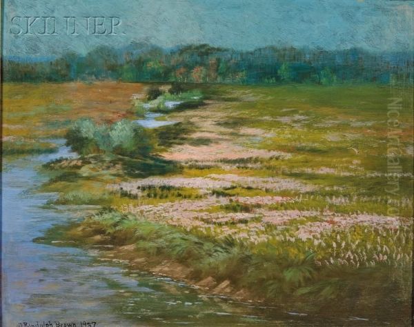 Marsh View In Spring Oil Painting by Joseph Randolph Brown