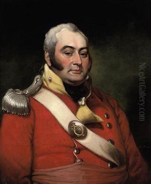 Portrait Of George Fermor, 3rd Earl Of Pomfret (1768-1830),half-length, Wearing The Uniform Of A Captain In Thenorthamptonshire Militia Oil Painting by Mather Brown