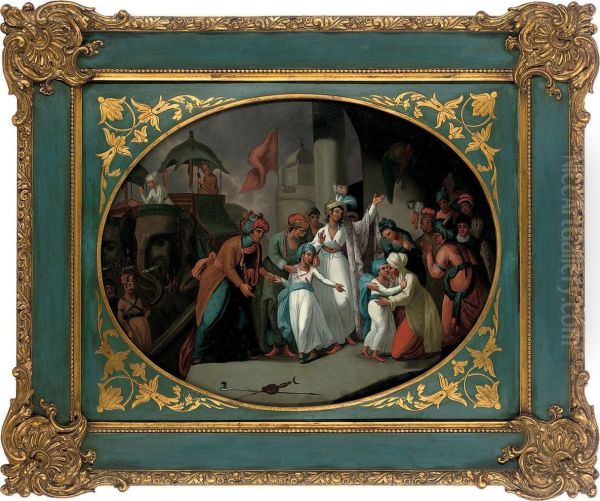 The Departure Of The Sons Of Tippoo Sultan From The Zenana Oil Painting by Mather Brown