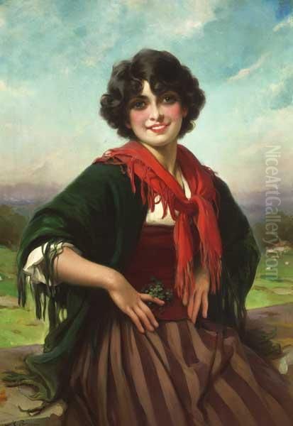 Irish Cailin Oil Painting by Maynard Brown