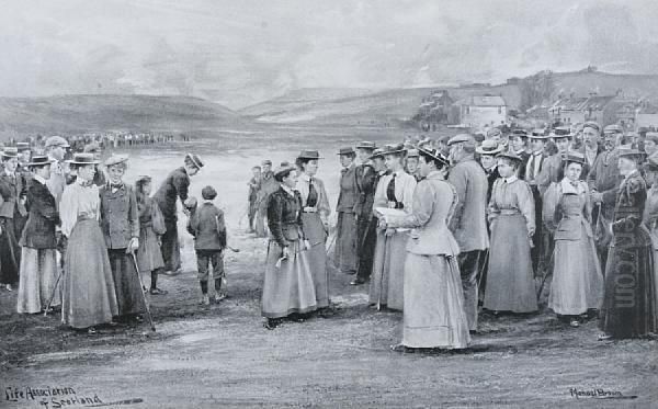 Ladies Championship Gullane 1898 Oil Painting by Michael Brown