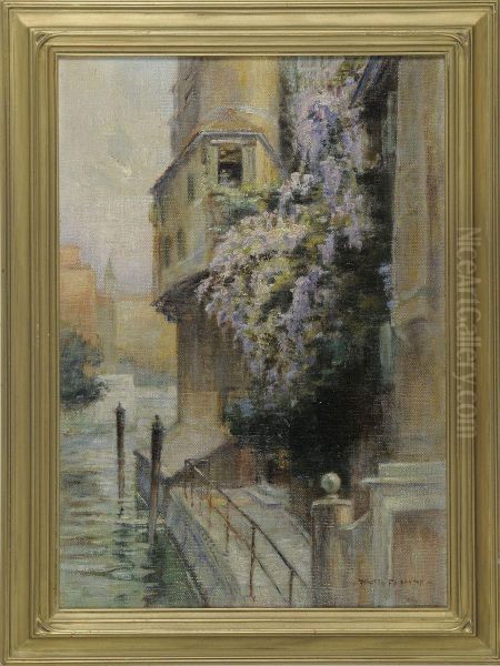 Venetian Canal View Oil Painting by Walter Francis Brown