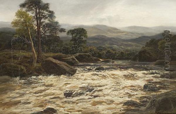 The Pass Of Leny Near Callander Oil Painting by William Beattie Brown