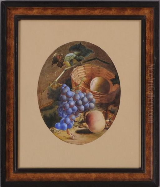 Still Life With Fruit And Basket Oil Painting by William Mason Brown