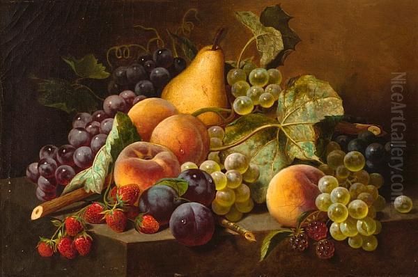 Still Life With Fruit Oil Painting by William Mason Brown