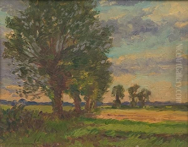 Summer Landscape With Trees Oil Painting by William Todd Brown