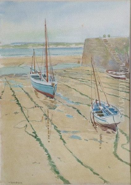 Low Tide, St. Ives Harbour. Oil Painting by William Todd Brown