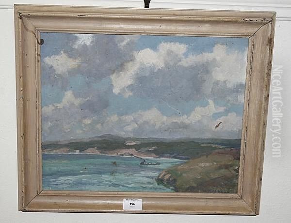 Entrance To Hayle Harbour Oil Painting by William Todd Brown