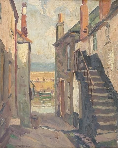 A Peep Of The Harbour Oil Painting by William Todd Brown