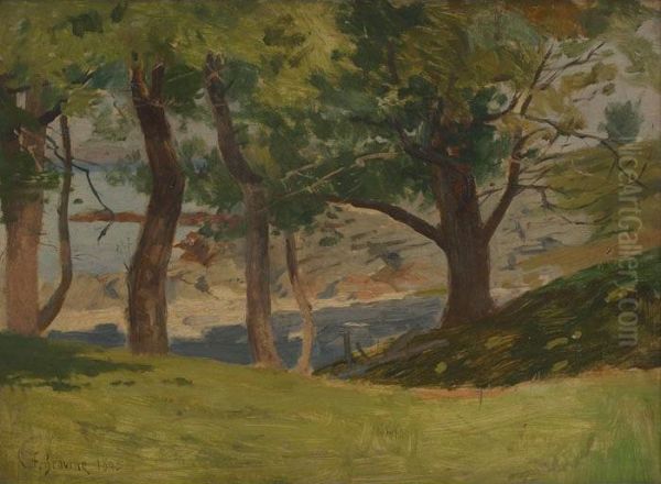 Under The Trees At Cushingis Island Oil Painting by Charles Francis Browne