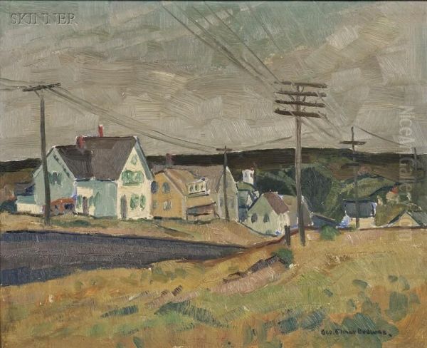 New England Village Oil Painting by George Elmer Browne