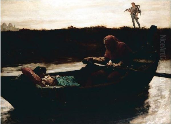 The Boatman Oil Painting by Gordon Frederick Browne