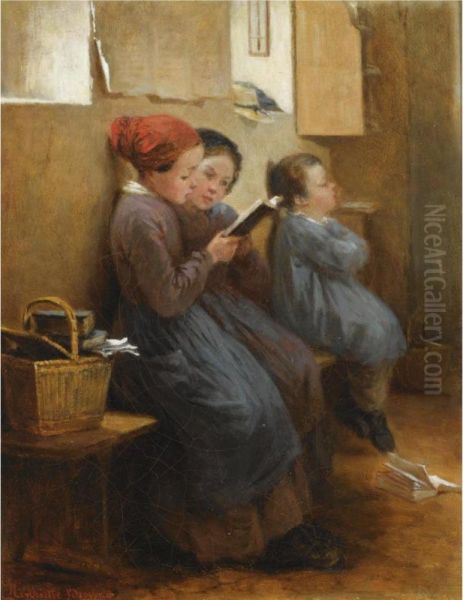 The Reading Lesson Oil Painting by Henriette Browne