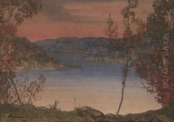 Evening On The Lake Oil Painting by Joseph Archibald Browne