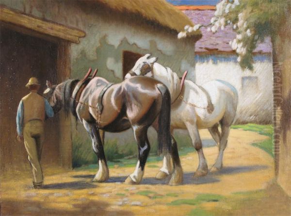 A Day's Work Done Oil Painting by Nassau Blair Browne