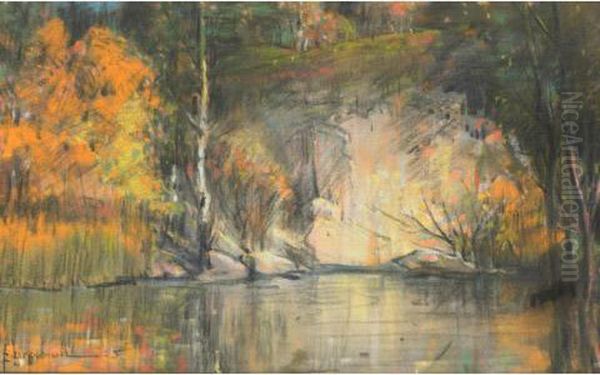 Forest Reflections Oil Painting by Peleg Franklin Brownell