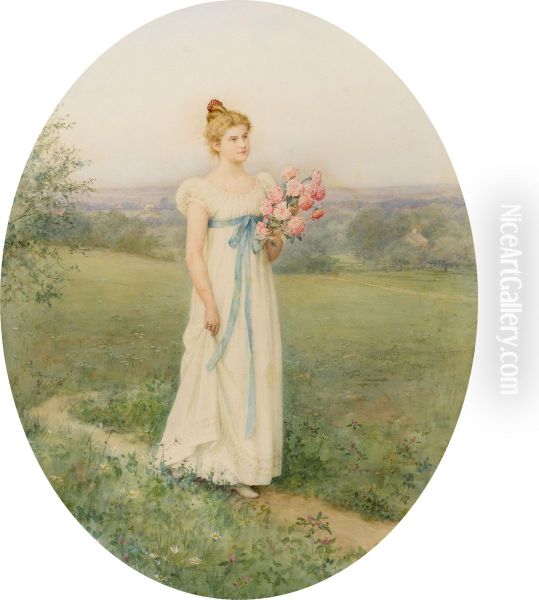 A Leisurely Summer Day Oil Painting by Jennie Augusta Brownscombe