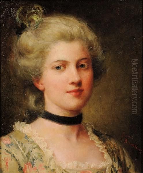 The Velvet Choker Oil Painting by Jennie Augusta Brownscombe