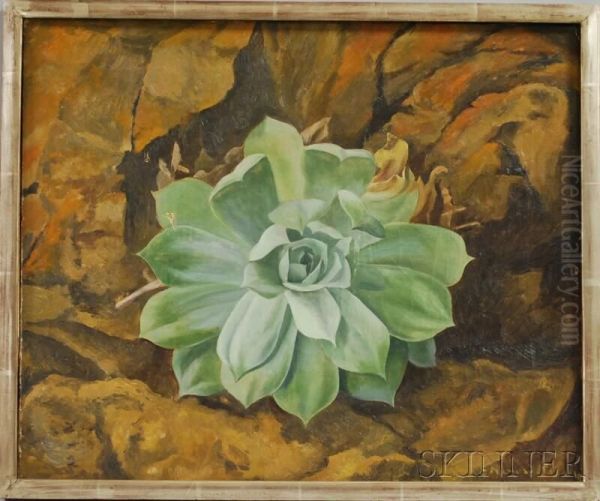 Succulent Oil Painting by Edward Bruce