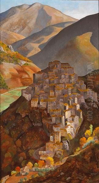 Anticoli Corrado, Italy Oil Painting by Edward Bruce