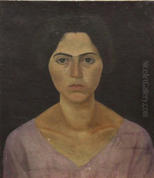 Portrait Of A Woman Oil Painting by Edward Bruce