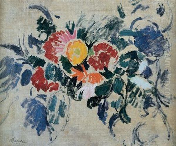 American, -1937 Flowers, Circalate 1909 - Early 1910 Oil Painting by Patrick Henry Bruce