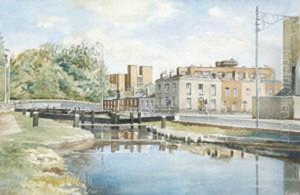 Leeson Bridge, Grand Canal Oil Painting by Patrick Henry Bruce