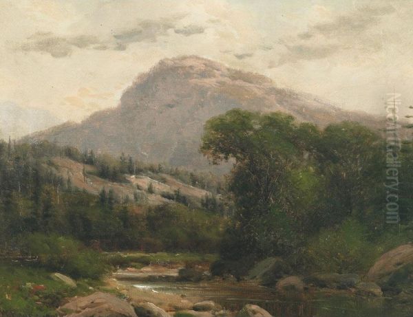 River In Mountainous Landscape Oil Painting by William Bruce