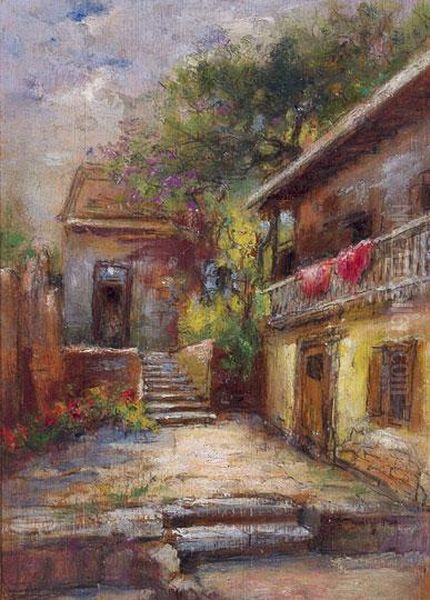 Olasz Udvar Oil Painting by Hermina Bruck