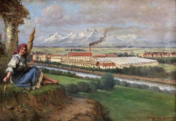 Cvernovka Pri Kezmarku Oil Painting by Lajos Bruck