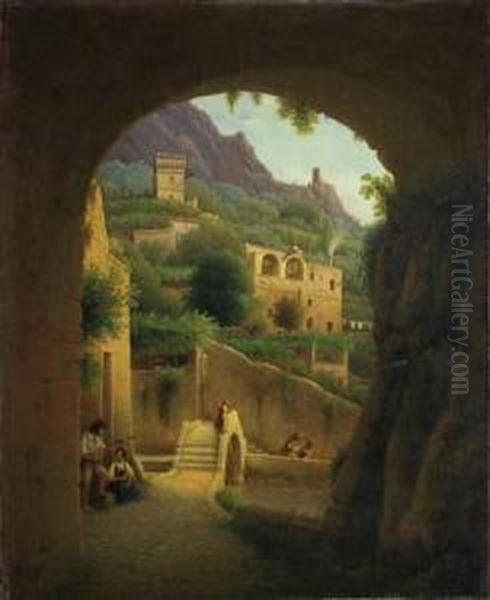 Italienische Landschaft Oil Painting by Wilhelm Brucke