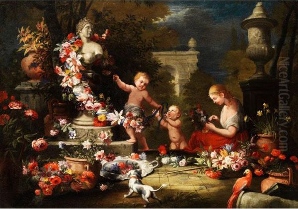 Blumengabe An Die Gottin Venus Oil Painting by Abraham Brueghel