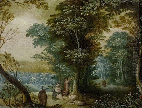 Rest On The Flight Into Egypt. Oil Painting by Jan Brueghel the Younger